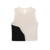 Round neck sleeveless contrasting knit T-shirt top for women