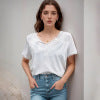 European and American casual simple top fashionable lace shirt for women