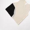Round neck sleeveless contrasting knit T-shirt top for women