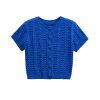 Round neck short sleeved knitted T-shirt top for women