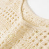 Round neck sleeveless hollow jacquard mesh knitted vest for women